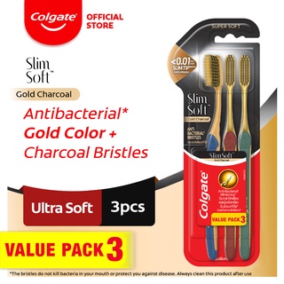 Colgate SlimSoft Charcoal Gold Toothbrush Buy 2 Get 1 Free