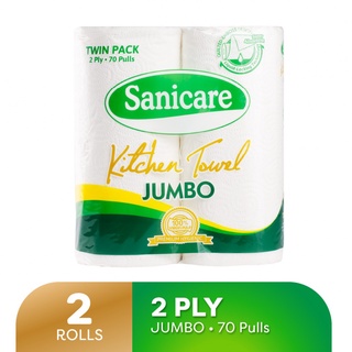 Sanicare Kitchen Towel Jumbo 2Ply 140 Sheets Twin Pack 70 Pulls