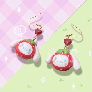 Red Strawberry Cinnamoroll Earrings