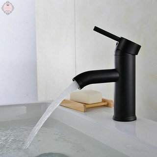Basin Sink Bath Tap Matte Black Stainless Steel Bathroom ColdHot Mixer Faucet