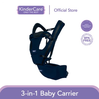 KinderCare 3-in-1 Baby Carrier (Blue) | Three ways to use: Basic Carrier, Hip Seat Carrier or Hip Se