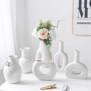 MINI White Ceramic Vases Nordic Minimalism Style Decoration for Centerpieces, Kitchen, Office (5)