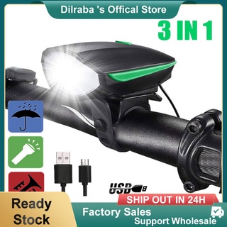 【Bicycle Light】Bike Light with Loud Bike Horn, Rechargeable Bicycle Light Waterproof Cycling Lights, Bicycle Light Front with Loud Sound Siren, 3 Lighting