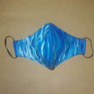 Blue waves 3ply cloth washable face mask with pocket filter