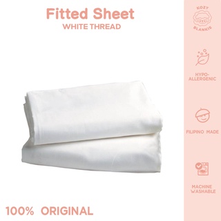 Kozy Blankie 1pc Premium Plain Baby Linens White Fitted Sheet 24"x42"/28"x52"
