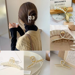 【Multiple offers】Pearl hairpin hairpin hairpin hair clip simple large hair grab hairpin headdress