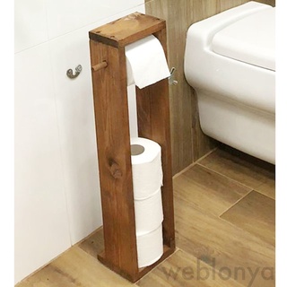 ✿□✕Wc Paper Holder Toilet Paper Holder Wooden Bathroom shelves bookshelf Shelving Furniture for home