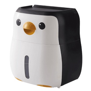 New Toilet Paper Holder Penguin Free Punch Paper Roll Holder Tube Toilet Hanging Wall Roll Box