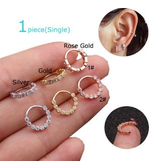 1piece copper zircon pinna auricle helix piercing cartilage earrings 8mm