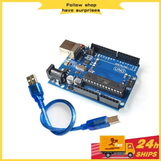 Arduino UNO R3 Rev3 Development Board ATmega328P ATMEGA16U2 AVR USB for Arduino Compatible + Cable