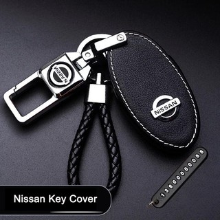 Nissan Almera Navara Key Cover Leather Key Case Remote Control for X-Trail Serena Livina Sylphy