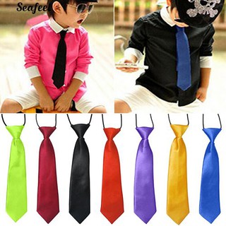 【seafeel】【COD】Boys Kids Children Baby Wedding Banquet Solid Colour Elastic Tie Necktie
