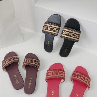 Women Slides Summer Beach Shoes Brand Logo Slippers (1)