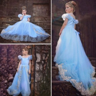 Cinderella Snowflower Girl Dress Costume Cosplay Party (1)