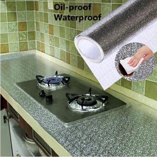 Aluminum Foil Kitchen Stove Cabinet Self Adhesive Wall Sticker DIY Wallpaper PVC Kitchen Oil-proof Waterproof