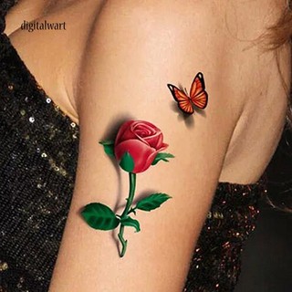 DG 3D waterproof Body Art Butterfly Flower Tattoo Sticker