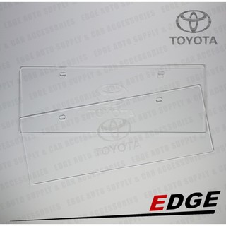 【READY Stock】♟(Engraved) TOYOTA LOGO Clear License Plate Cover 2pcs/set universal acrylic flexi g