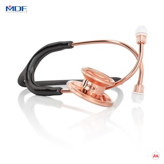 MD One® Premium Rose Gold Stethoscope (Black) | MDF Instruments® (1)