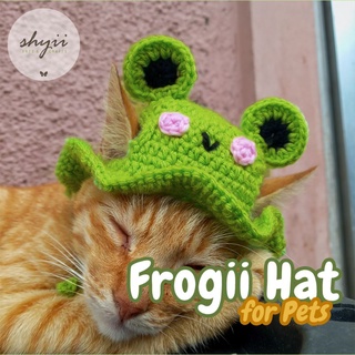 【Ready Stock】✔☢✐Frog Hat for Cats & Dogs ♡ Handmade Crochet by shyii