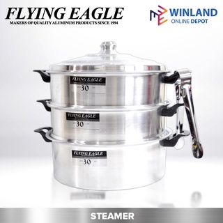Flying Eagle Original Cookware Three Layer Heavy Duty Steamer Set with Free tong 30cm STM-30 Winland