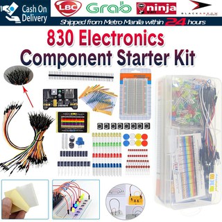 【Fast Delivery】Tie-points Breadboard Set Electronic Component Basic Starter Kit Resistor Capacitor