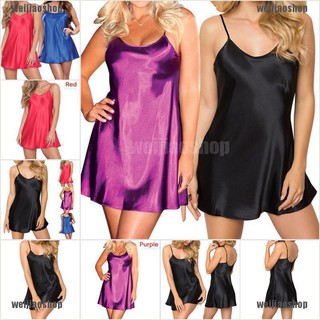 WEIJIAOSHOP Sexy Lingerie Women Silk Robe Dress Babydoll Nightdress Nightgown Sleepwear