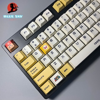 Bald Mario keycaps personalized villain PBT cherry profile thermal sublimation 61/68/71/84/96/98/87/104/108 keys mechanical keyboard keycaps