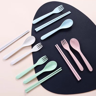 3PCS Chopstick Spoon Fork Cutlery Set
