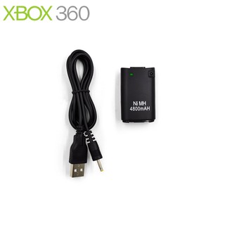 For Xbox 360 Controller DC Battery Pack 4800mAh Rechargeable Power Kit Set with USB Charger Cable (3)