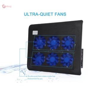 6 Quiet Fans Laptop Cooler Stand With 2 USB Interface GOBUY (1)