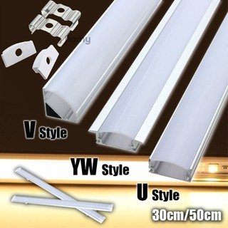 ✨jiamy✨30/50cm U/V/YW Aluminum LED Strip Light Bar Channel Holder Cover End Up (4)