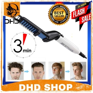 Hair Curling Iron M Styler Men's All In One Ceramic Hair Styling Iron Comb for Men(EU Plug)