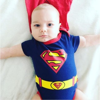 QDA-0-24 Months Infant Newborn Baby Boys Superman Short Sleeves Romper Jumpsuit Clothes