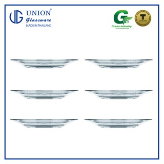 UNION GLASS Clear Glass Saucer 355ml | [Set of 6]