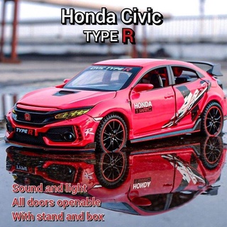 Honda Civic Type R Collectibles Alloy Toy Car Model 1:32 Diecast Vehicle with Box