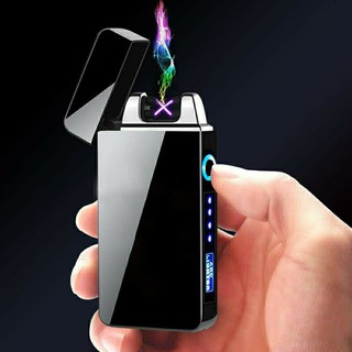 Dual Arc Electric USB Lighter Rechargeable Plasma Windproof Flameless Cigarette