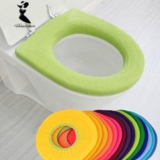 【COD】shimei Home Bathroom Decoration Pure Color Warm Toilet Washable Seat Cover Pad Cushion