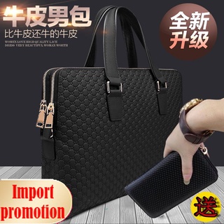 ✴Leather men s bags, business new handbags, horizontal briefcases, computer messenger shoulder bags