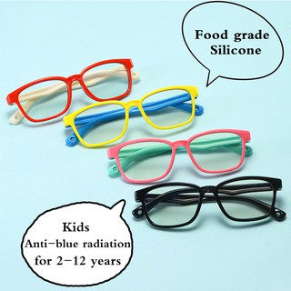 Brand kids anti radiation glasses Online class computer anti-blue eyeglasses Silicone Flexible Goggle Replaceable