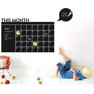 【COD】 Blackboard Wall Sticker Month Calendar Chalkboard Memo Sticker Office Home