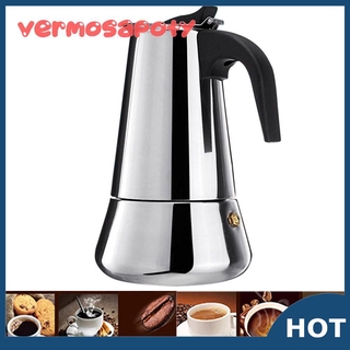 ☞Ver/COD☜Big Belly Stove Top Mocha Coffee Pot Moka Stainless Steel Coffee Maker Tools