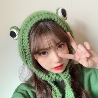 Cute Frog Hat Beanies Knitted Hat Scarf / Funny Frog Hat Unisex / Crochet Knitted Hat Beanie Cute Hats Cap for Gifts Party