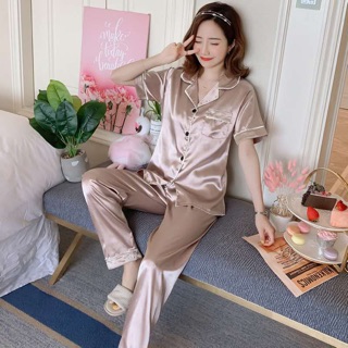 Silk terno plain pajama for womens (1)