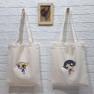Power Puff Girls 12 x 14 and 14 x 16 inches High Quality Canvas Tote Bag