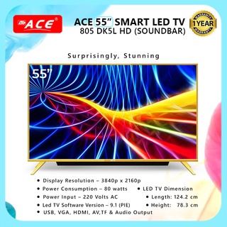 ACE 55" Aluminum Slim 4K HD Smart TV LED-805 DK5L Android 9.0 (2)