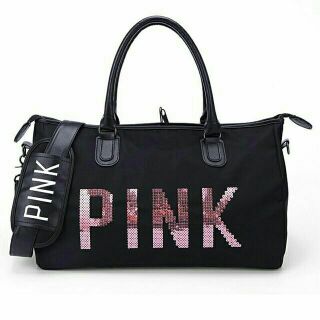 Pink Sequins Travel Overnight Bag