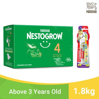 NESTOGROW 4 Powdered Milk for Children Above 3 Years Old 1.8kg with Colagate Minions Toothbrush
