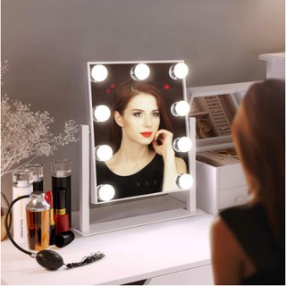 Hollywood makeup mirror 9 bulb smart touch switch dressing female home desktop fill light square