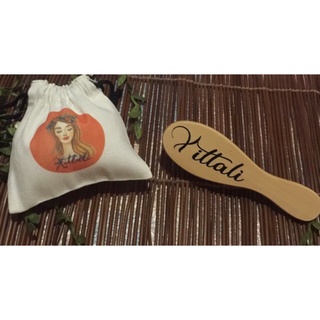 Ready Stock/✶Personalized wooden hair brush with peronalized pouch