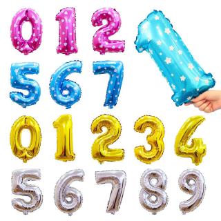 0-9 Number Foil Balloons 1Pcs Figure Digit Number Foil Balloons Birthday Party Supplies Wedding Decoration Gold Silver Blue Pink Inflatable Air Ballon